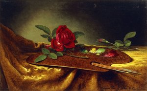 Rosor på en palett, 1880-talet av Martin Johnson Heade
