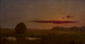 Solnedgång, ängarna vid Newburyport av Martin Johnson Heade