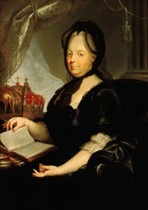 Porträtt av Katarina II (1729-1796) i sorg. Målning av Martin van Meytens (1695-1770), olja på duk, cirka 1760 (81,9 x 113,7 cm). holländsk konst