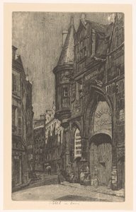 Gatuvy med Hôtel de Sens i Paris
