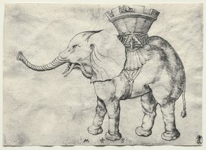 En elefant med Howdah, ca. 1485. av Martin Schongauer