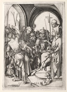Kristus inför översteprästen. av Martin Schongauer