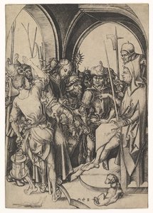 Kristus före Annas, ca. 1435-1491. av Martin Schongauer