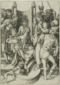 Kristus före Pilatus, från The Passion av Martin Schongauer