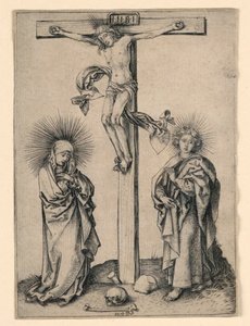 Kristus på korset med Maria och Johannes av Martin Schongauer