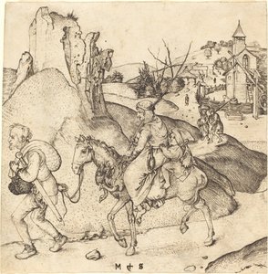 Bondfamiljen på väg till marknaden av Martin Schongauer