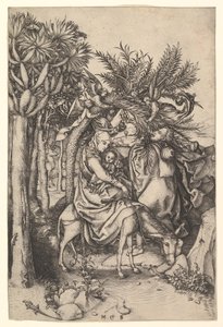 Vila på flykten till Egypten, ca. 1435-1491. av Martin Schongauer