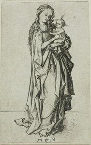 Liten stående madonna med barn av Martin Schongauer