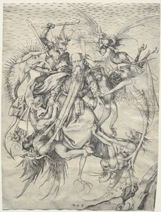 Sankt Antonius plågas av djävlarna, 1400-talet.