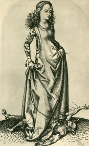 St Margaret trampar en demon, mitten av slutet av 1400-talet, 1943.