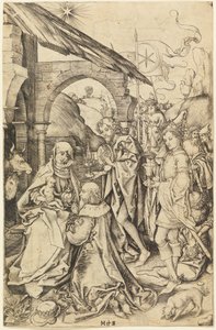 Tillbedjan av Magi av Martin Schongauer