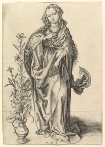Bebådelsen: Jungfrun, ca. 1435-1491. av Martin Schongauer
