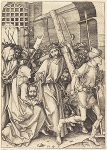 Korsets bärande med Saint Veronica av Martin Schongauer