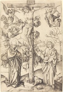 Korsfästelsen med fyra änglar av Martin Schongauer