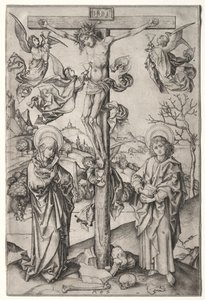 Korsfästelsen med fyra änglar av Martin Schongauer