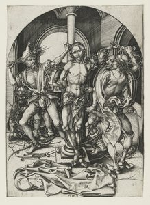Flagelationen, sent 1400-tal av Martin Schongauer