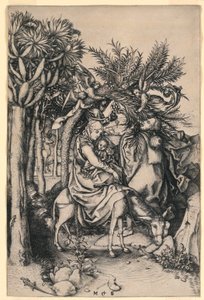 エジプトへの逃避 スウェーデン語 av Martin Schongauer