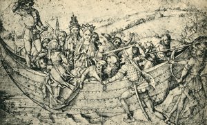 Sankta Ursulas och hennes följeslagares martyrskap, c1450, 1943. av Martin Schongauer