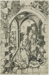 The Nativity, från Life of the Virgin av Martin Schongauer