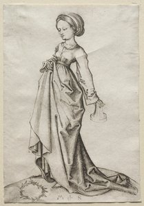 Den andra av de dåraktiga jungfrurna. av Martin Schongauer
