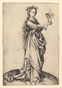 Den tredje vise jungfrun, ca. 1435-1491. av Martin Schongauer