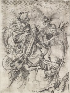 St Anthonys vedermödor, sent 1400-tal av Martin Schongauer