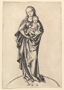 Jungfru och barn med ett äpple, ca. 1475. av Martin Schongauer