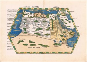 1513 Ptolemaios 4:e Afrikakarta av Martin Waldseemüller