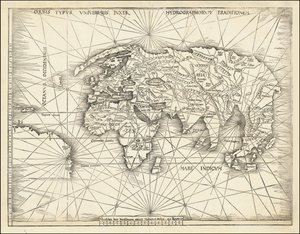 Karta från 1513 - Orbis Typus Universalis Iuxta Hydrographorum Traditionem av Martin Waldseemuller