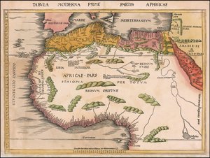1513 års karta över Väst- och Nordafrika av Martin Waldseemüller av Martin Waldseemuller
