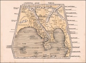 1513 Sydostasien, Kina och Indien karta av Martin Waldseemüller av Martin Waldseemuller