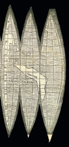 Världskarta i form av en uppsättning jordklotgor, 1507
