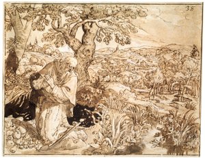 En eremit, 1585-1586 av Maarten de Vos
