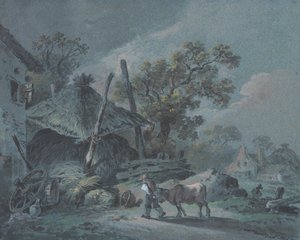 Gård med höloft av Martin von Molitor