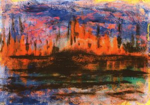 Skyline vattenreflektioner på kvällen av Martina Konitzky