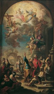 Apostlarna Petrus och Johannes botar en halt man av Martino Altomonte