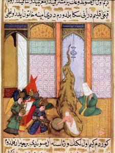 Födelsen av profeten Muhammed Miniature hämtad från "Siyer-i Nebi"" (Siyer i Nebi) episk dikt som berättar om profeten Muhammeds liv skriven av Mustafa, son till Yusuf d