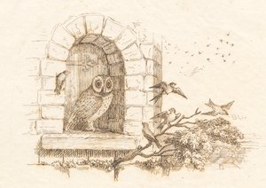 Illustration till "Halvhundra fabler för barn" av Hey av Martinus Rørbye