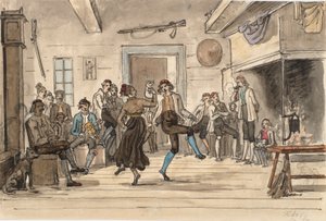 Dans i en norsk bondgård av Martinus Rørbye