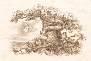 Illustration till "Halvhundra fabler för barn" av Hey av Martinus Rørbye