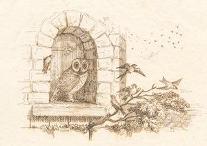 Illustration till "Halvhundra fabler för barn" av Hey av Martinus Rørbye