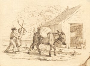 Illustration till "Halvhundra fabler för barn" av Hey av Martinus Rørbye