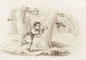 Illustration till "Halvhundra fabler för barn" av Hey av Martinus Rørbye