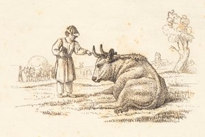Illustration till "Halvhundra fabler för barn" av Hey av Martinus Rørbye