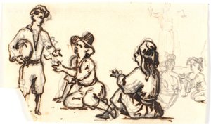 Italienska figurskisser av Martinus Rørbye