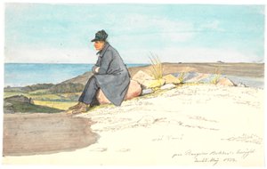 Sittande man i Bangsbo kullar, Vendsyssel, 22 maj 1833 av Martinus Rørbye