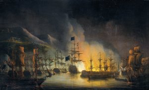 Bombardementet av Alger (26-27 augusti 1816) av Martinus Schouman (signed by artist)