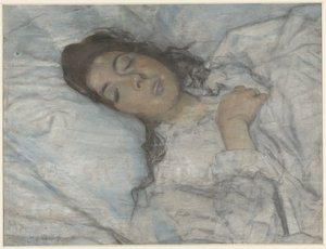 sovande kvinna av Martinus van Andringa (signed by artist)