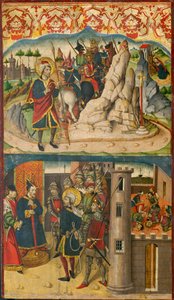 Saint Christopher möter Satan, Saint Christopher före kungen av Lykien, 148085. av Martín de Soria