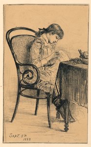 Teckning, Marian Syning, 1883